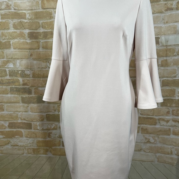 Calvin Klein Blush Bell Sleeve Dress Size 10⭐️Host Pick⭐️‼️ - Picture 2 of 7